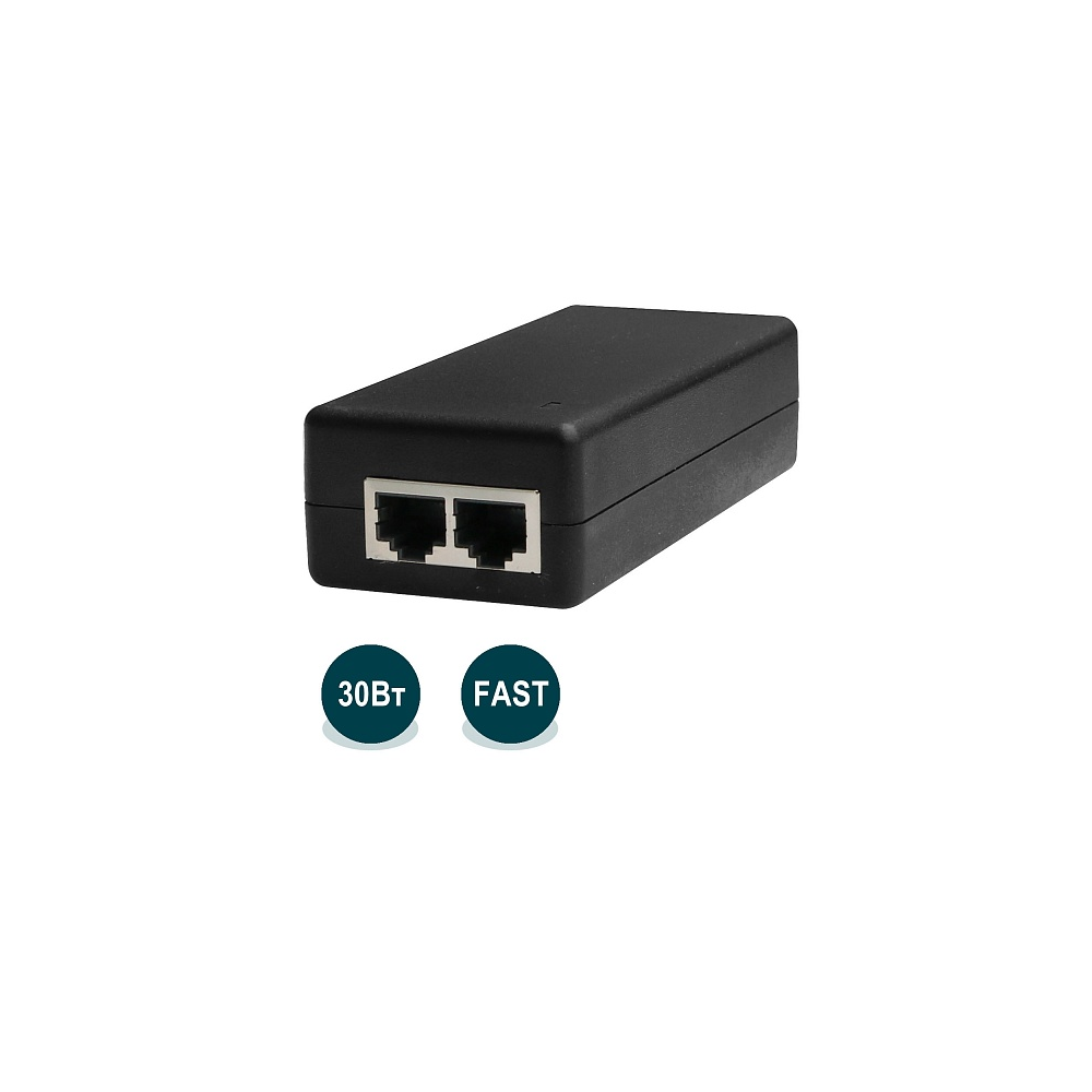 Инжектор WI-POE31-48V,  PoE 100Base-TX,  802.3at/af 48В 30Вт, Встроенный блок питания 100-220В