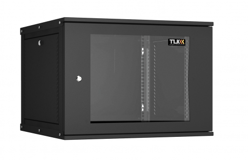 Купить Шкаф сетевой настенный разборный 19" TLK TWI-096060-R-G-BK, 9U, 600*436*600 мм, стекл. дверь, черный магазина stels.market.