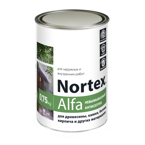 Купить Невымываемый антисептик для древесины, камня, бетона, кирпича Nortex-Alfa