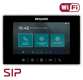 Купить IP видеомонитор Beward SM700W,  SIP-протокол, 7'' дисплей, Wi-Fi, USB, 12В(DC), ОС Linux магазина stels.market.