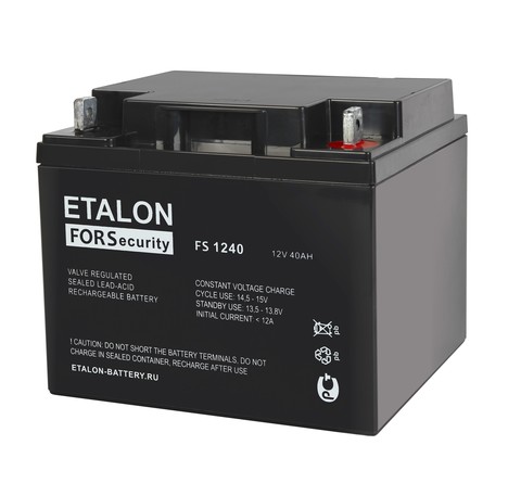 Купить Аккумулятор ETALON FS 1240, 12 В 40 Ач магазина stels.market.