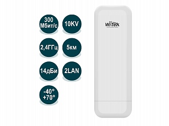 WI-CPE211 (v2), Wi-Fi мост Wi-Tek, 802.11b/g/n 2,4ГГц до 300Мбит/c