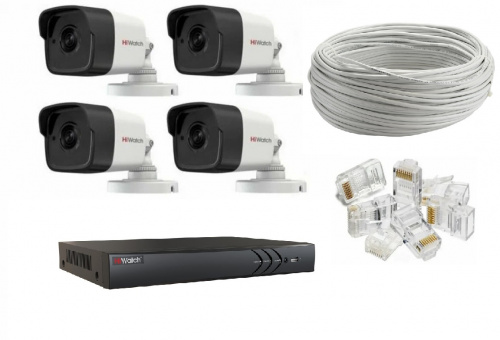 Купить Комплект системы видеонаблюдения на 4 цилиндрические IP камеры 2Mpix(без HDD) магазина stels.market.
