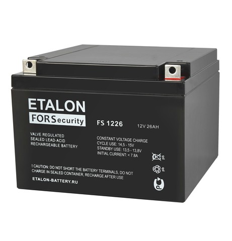 Купить Аккумулятор ETALON FS 1226, 12 В 26 Ач магазина stels.market.