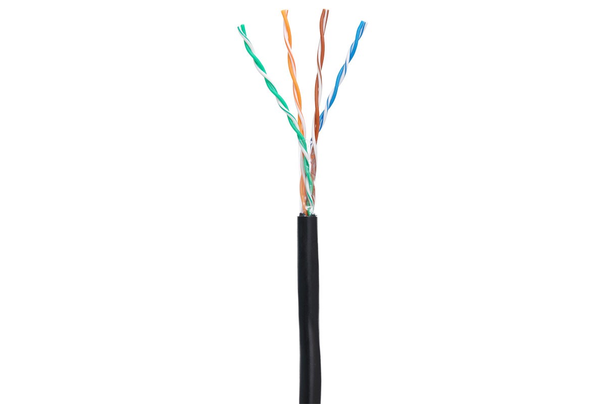 NETLAN U/UTP 4 пары cat.5E ,РЕ, ВC (чистая медь) внеш. 305м.BK,до -40С